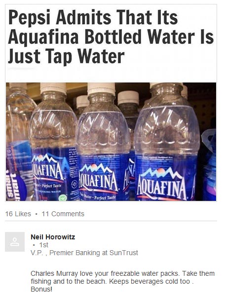 Aquafina is tap water
